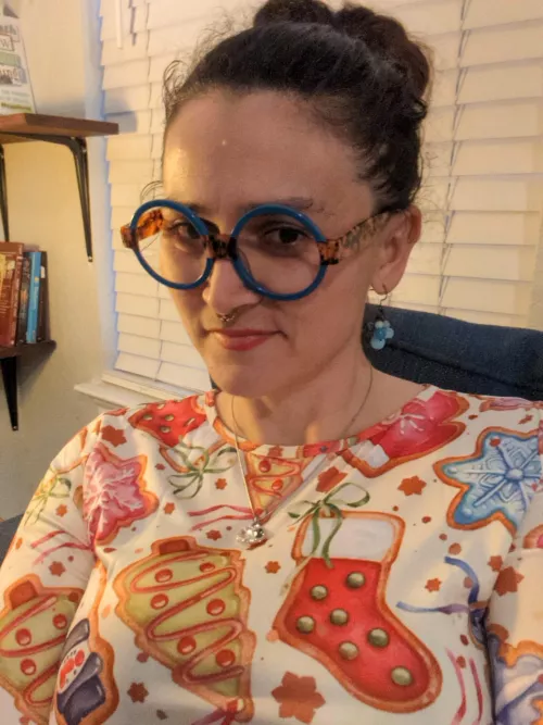 Feeling like a Christmas Cookie in this dress.