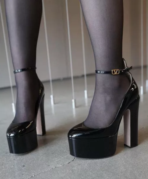 Heels and stockings.