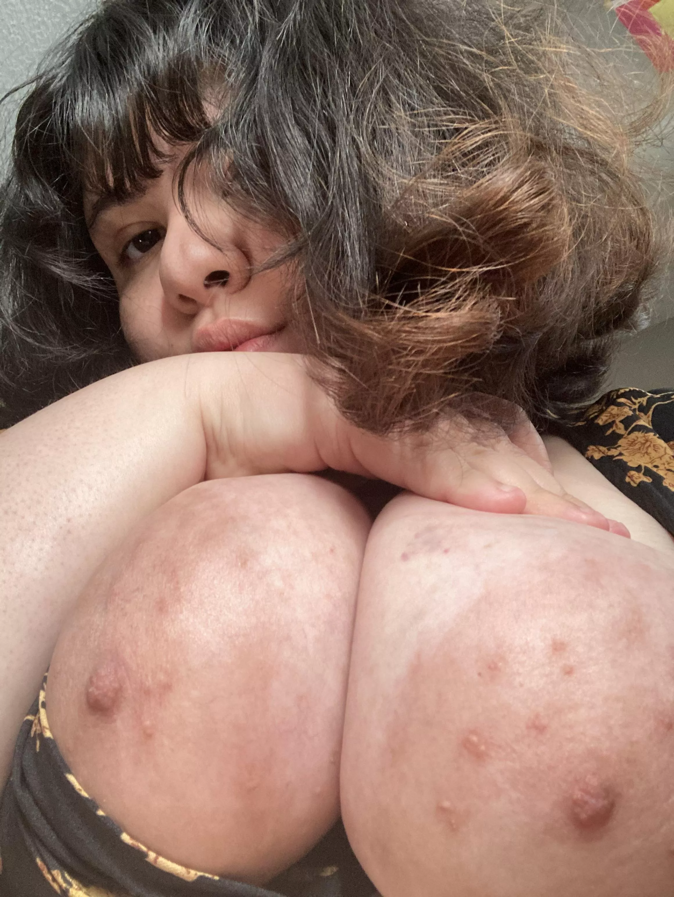 Hey! My boobs are down here