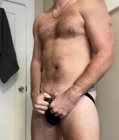 Jockstrap definitely working overtime at the gym for leg day today