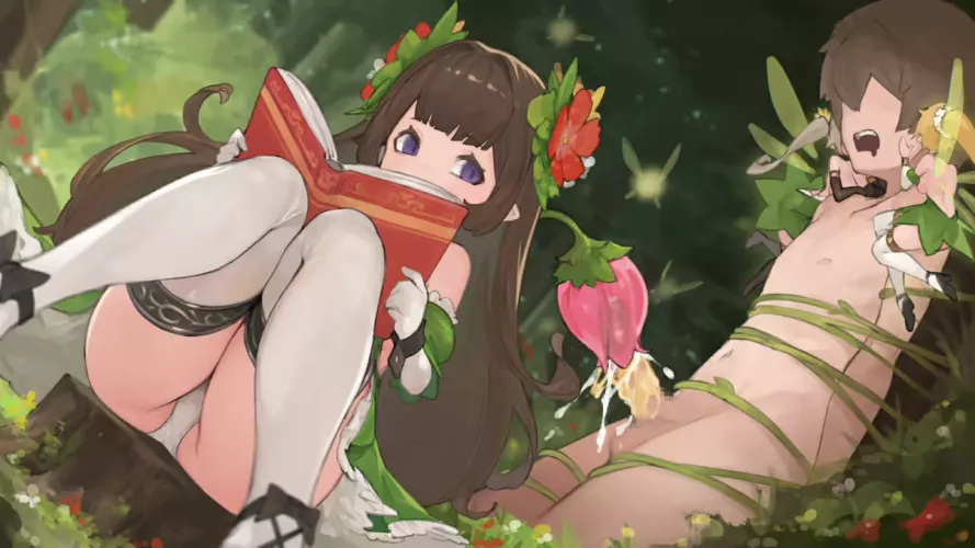 Milking him while she's busy (n9)