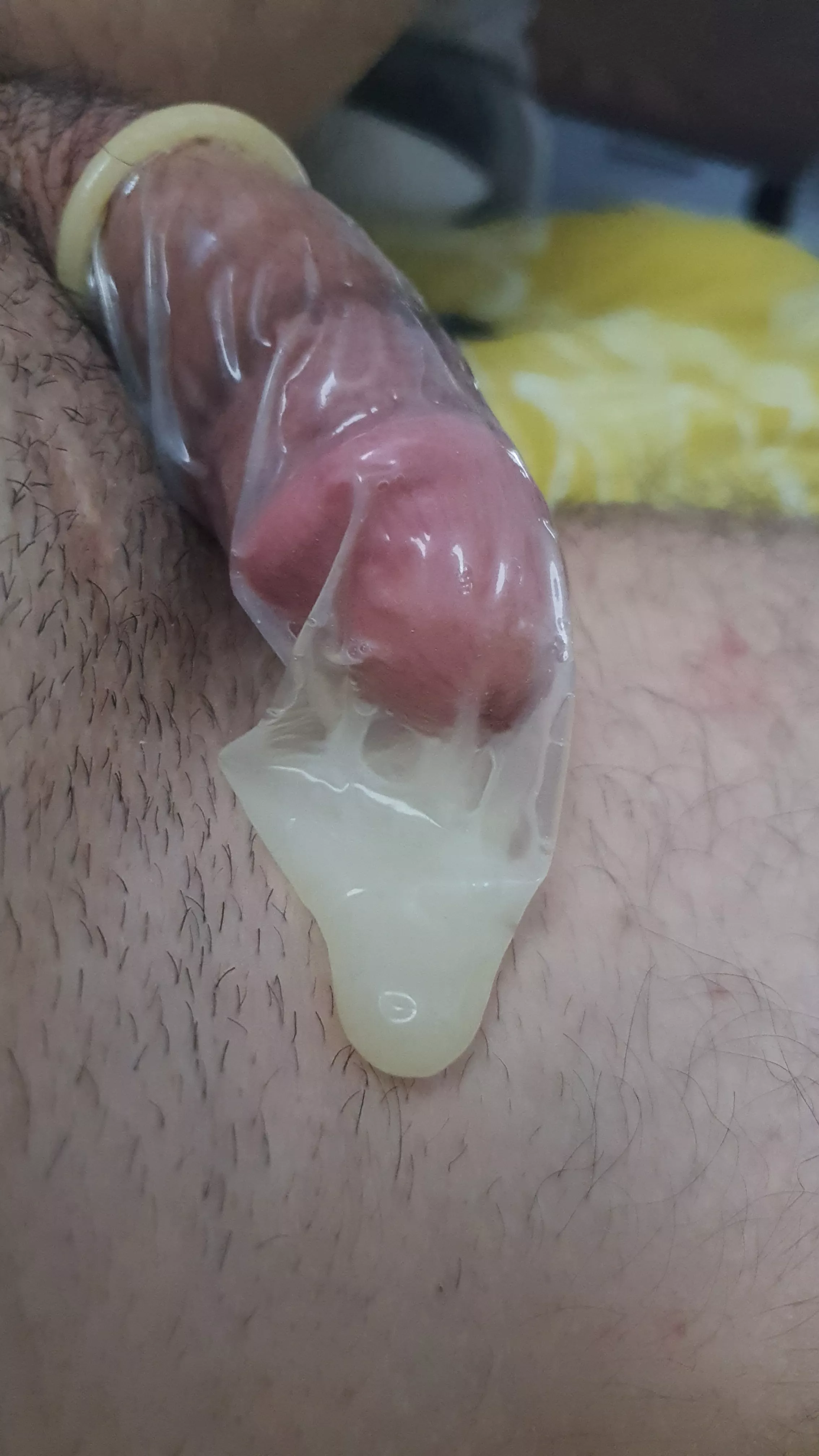 My cum in a condom.
