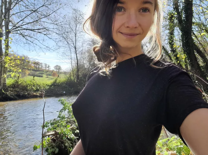 No bra is needed in nature 😊 ... embracing my femininity 🌸 ahh