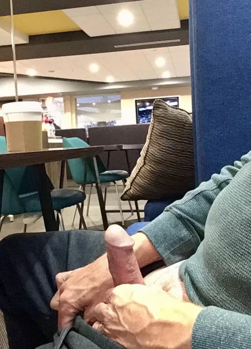 Risky hotel lobby boner. There were at least 6 people within sight