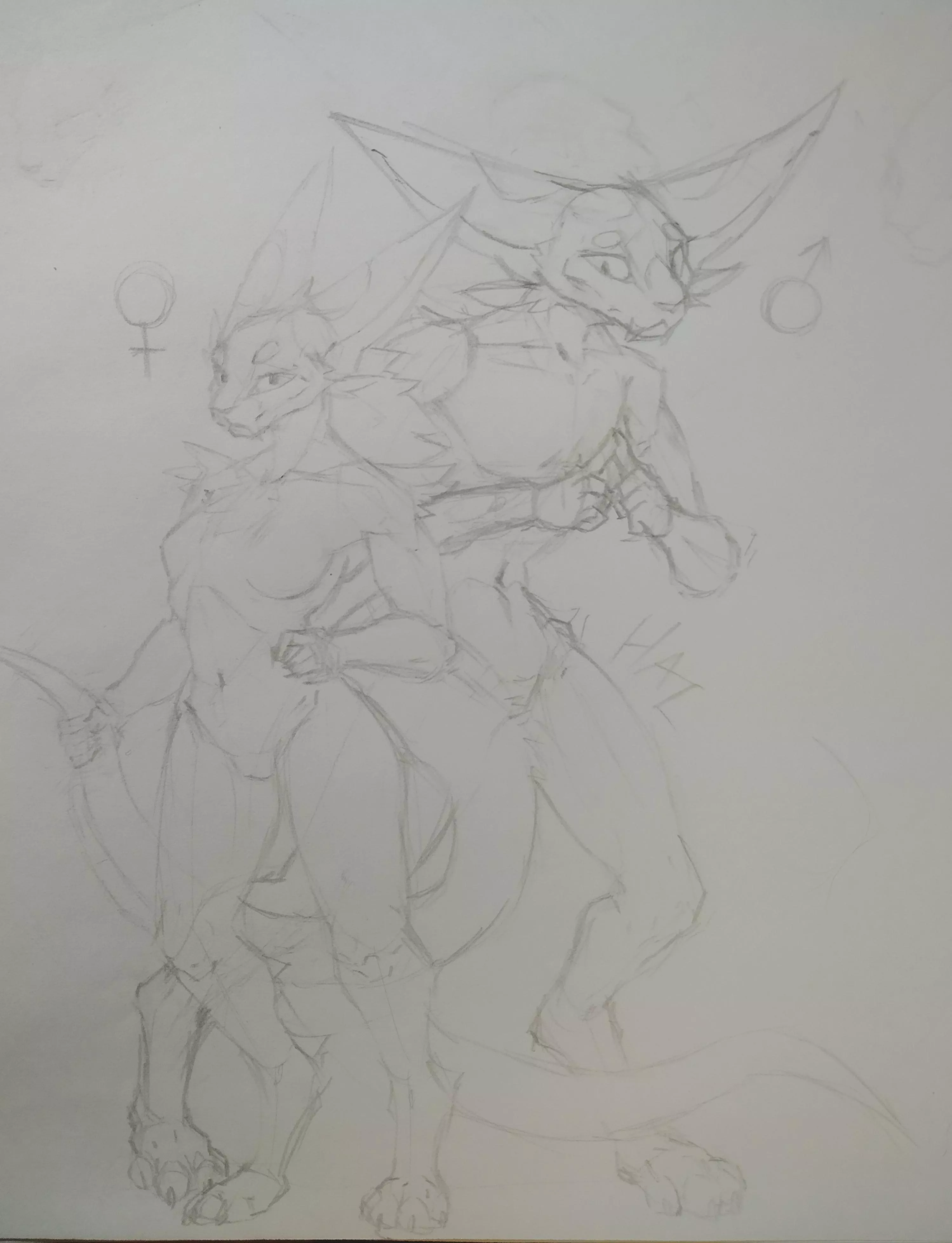 Rough draft of my Original Species. I made these based on my OC. Name ideas are welcome.