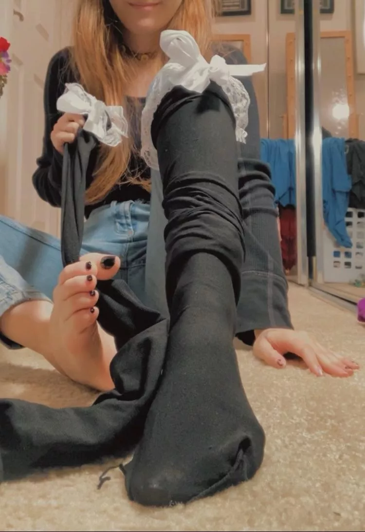 [selling] Huge Black Friday-Cyber Monday sale! All preworn items like these thigh highs here are on BOGO~Selling panties/socks/bras and digital content~