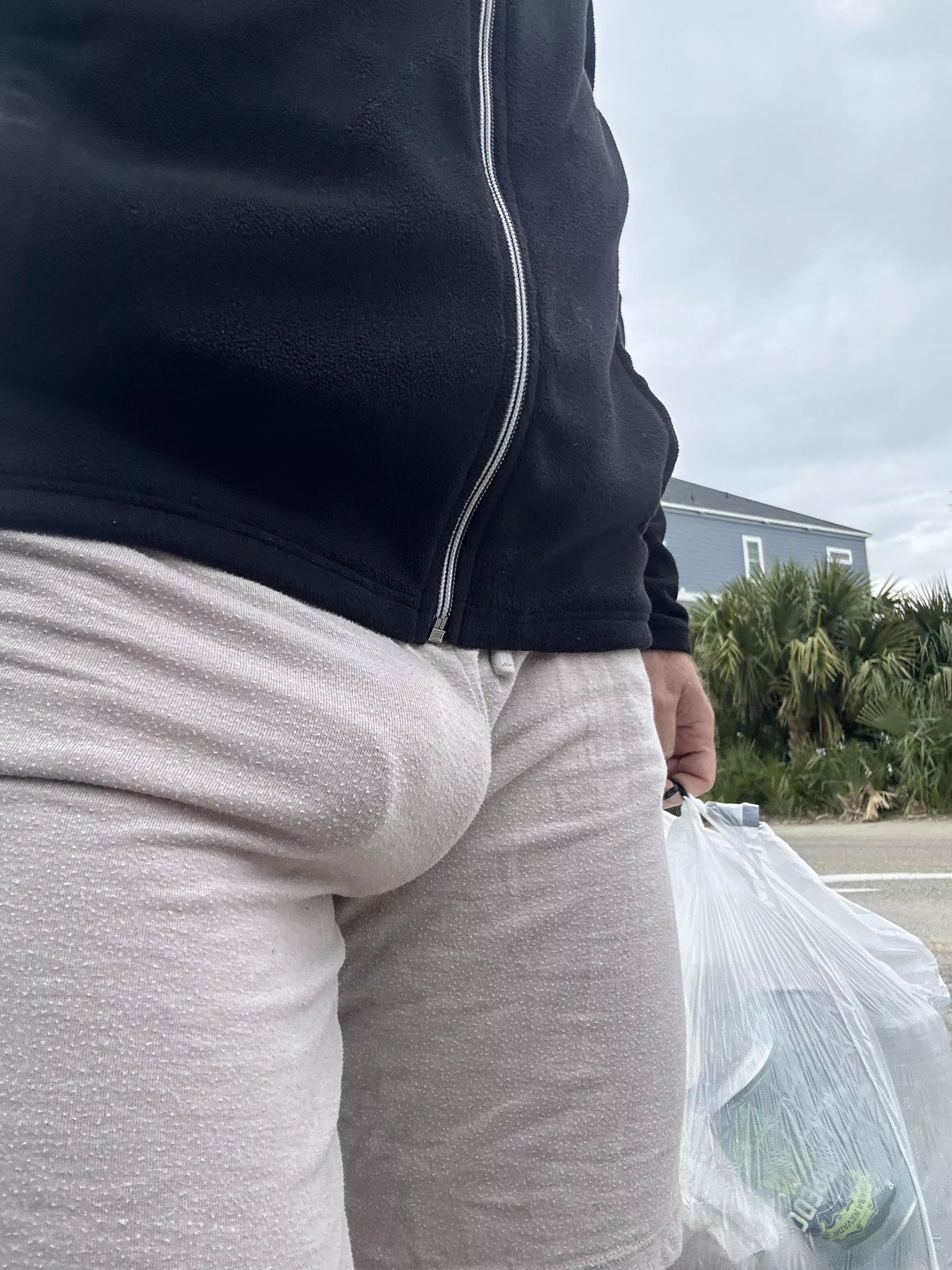 Taking out the trash.