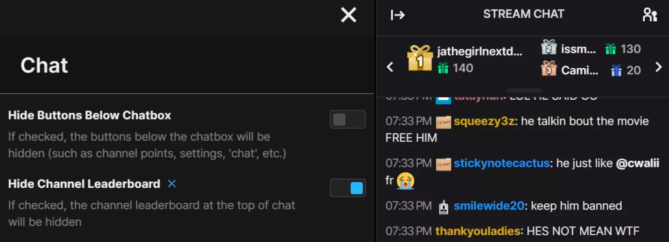 Using 7tv extension and the setting 