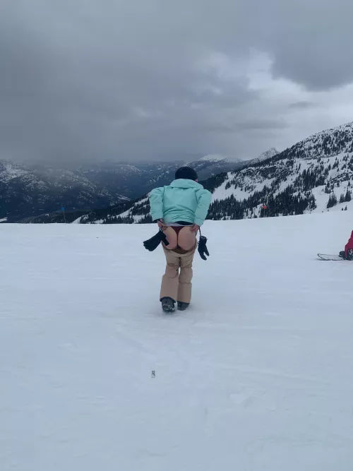 Ass out at a busy resort