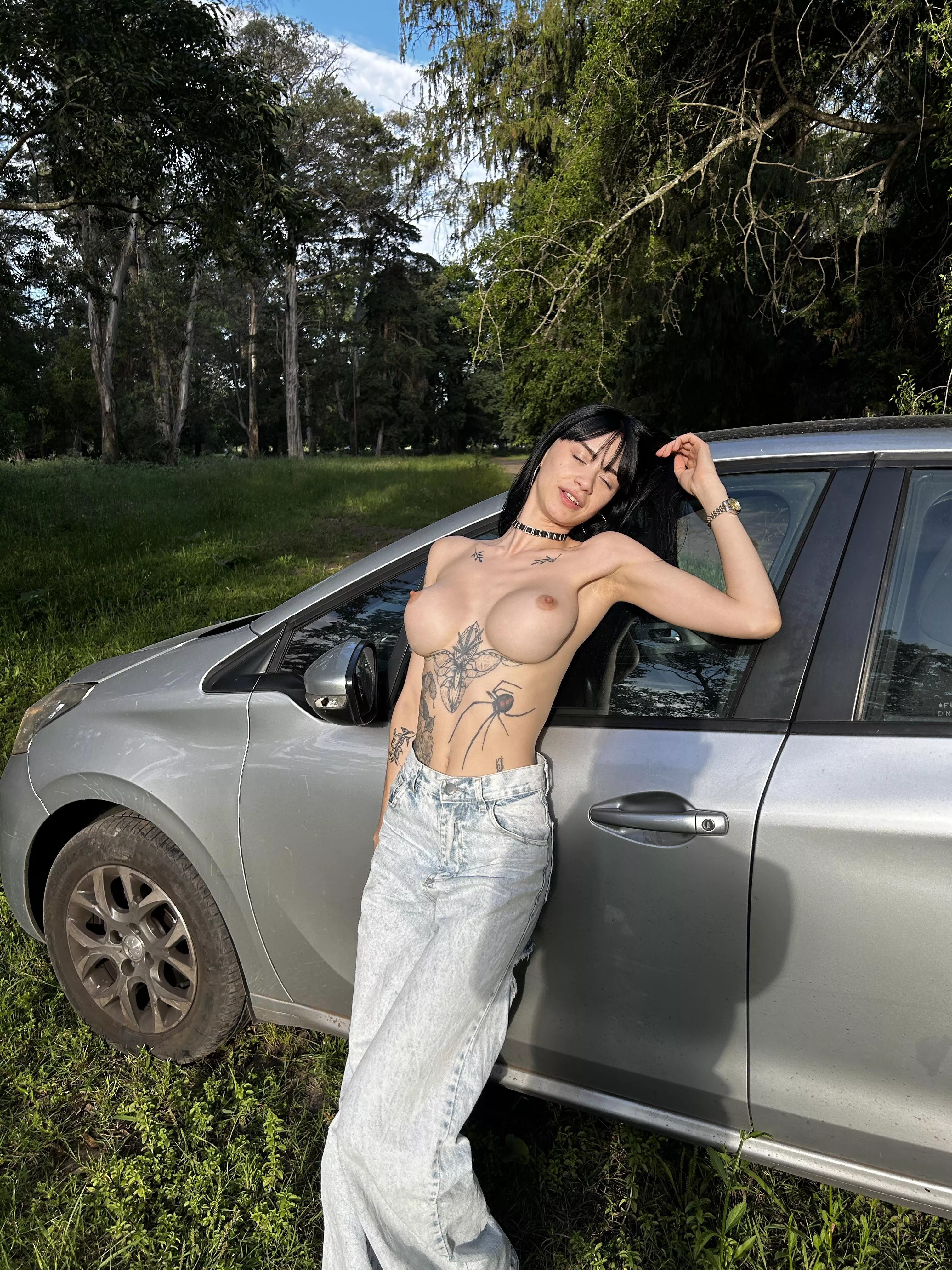 Flashing in public is my kink, What would you do if you caught me flashing my tits?