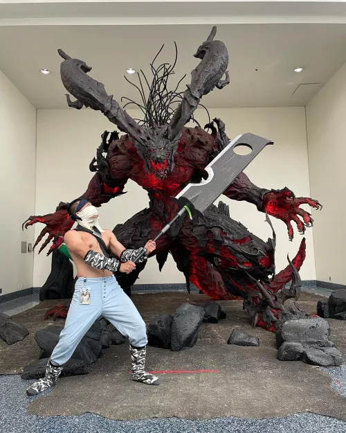 In costume at an anime convention