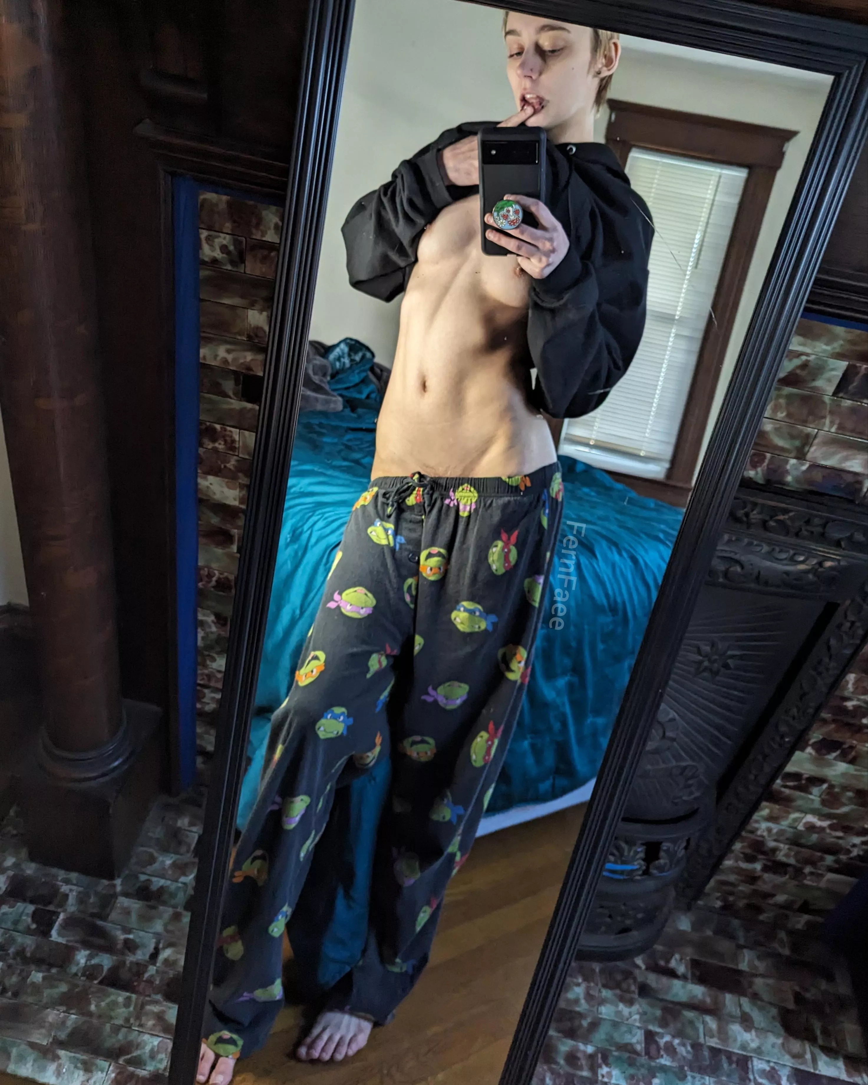 Maybe we can keep each other warm and I won't need all these clothes