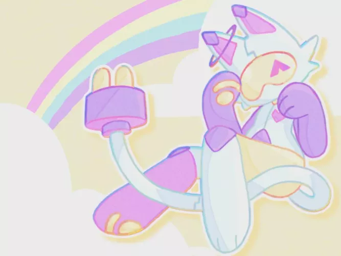 My friend gifted me their previous sona! Meet Meoware! (art by Bunnipup)