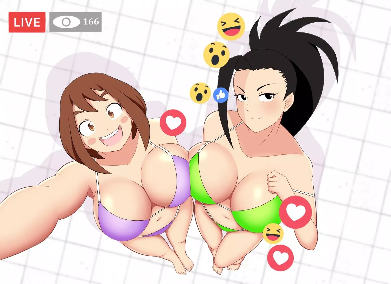 Ochako and Momo’s big titty livestream (Mangakay) [My Hero Academia]