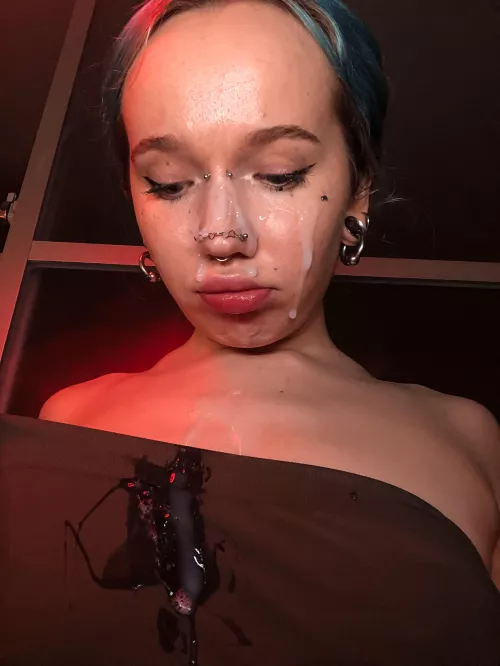 Oh, my new clothes are as cum-soaked as my face.