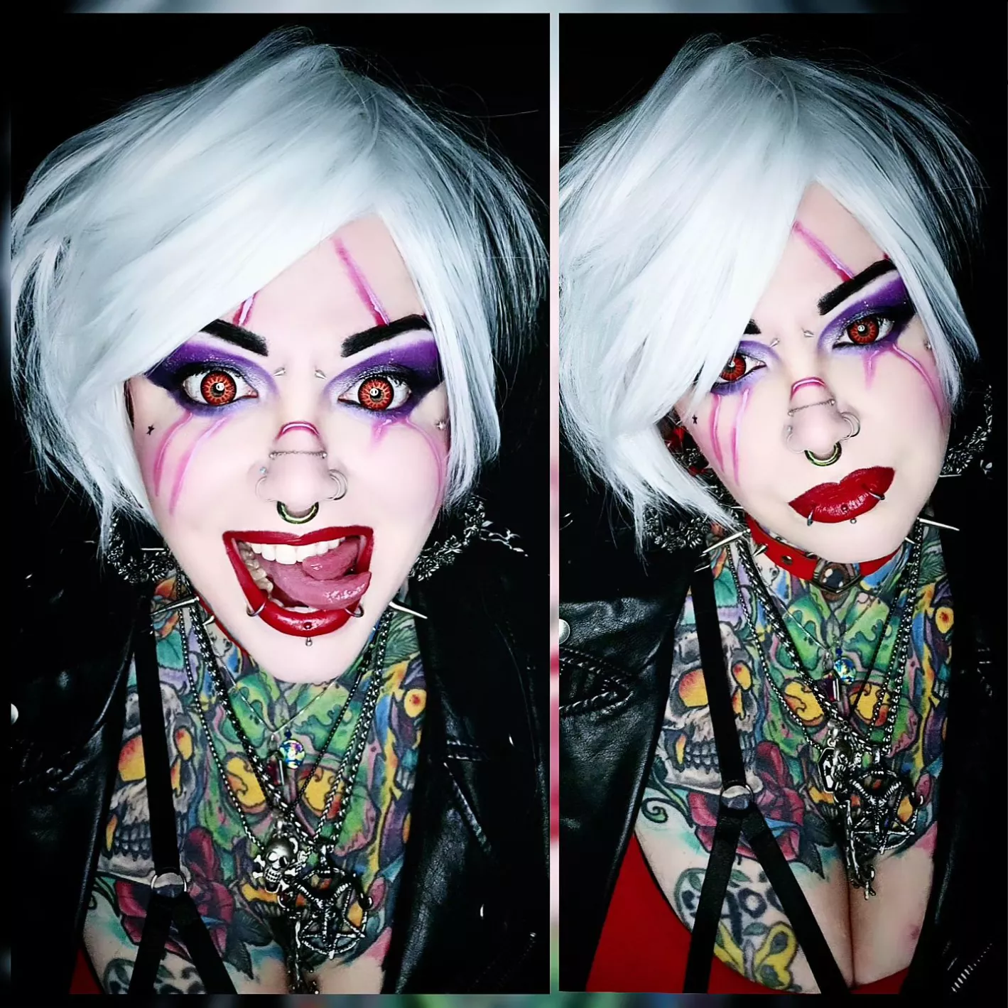 Playing in wigs and makeup 💜