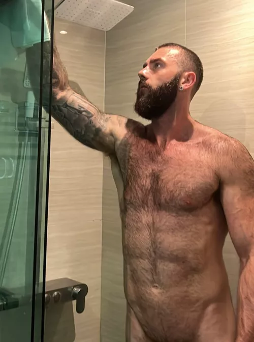 Post workout shower. Damn, it’s hard to stay in shape the older I get