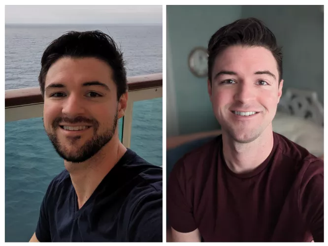 Shaved my face today... Not sure how I feel about it. Which one do y'all like better?