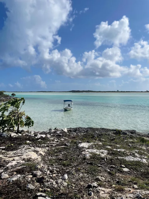 The view from another angle. The little beach is to the left.