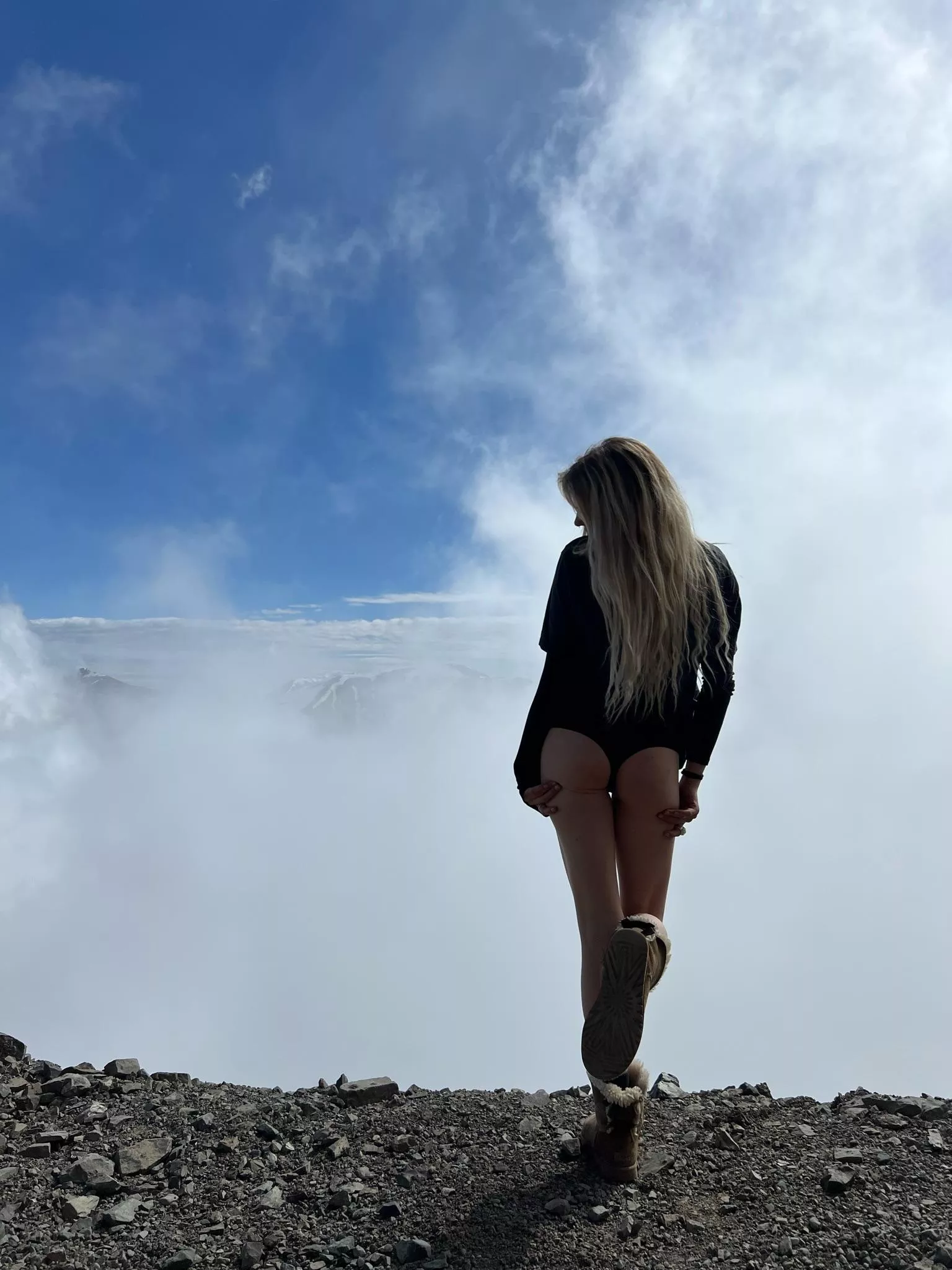 legs in the clouds