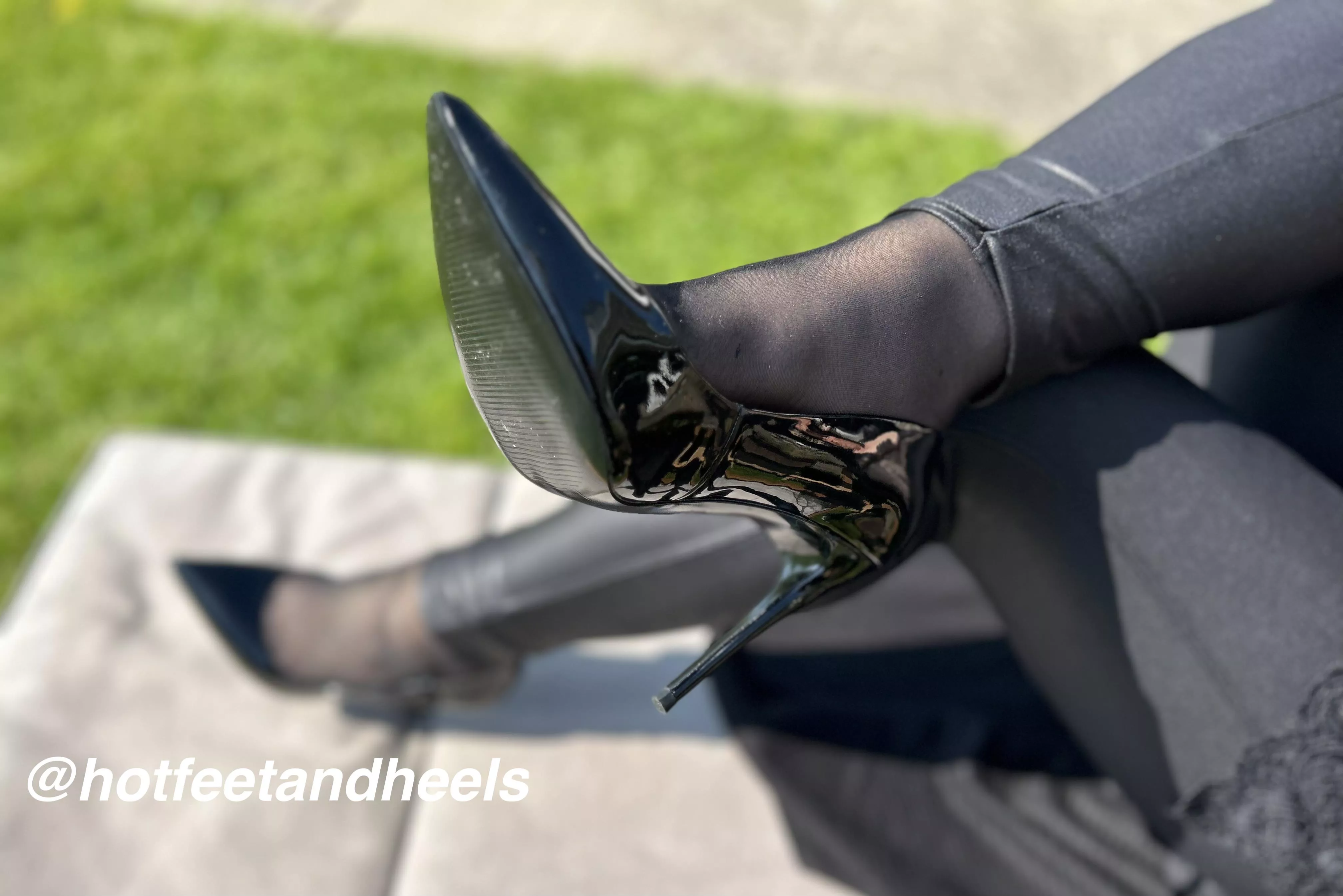 My sexy black Aldo Heels in Nylons…[oc]