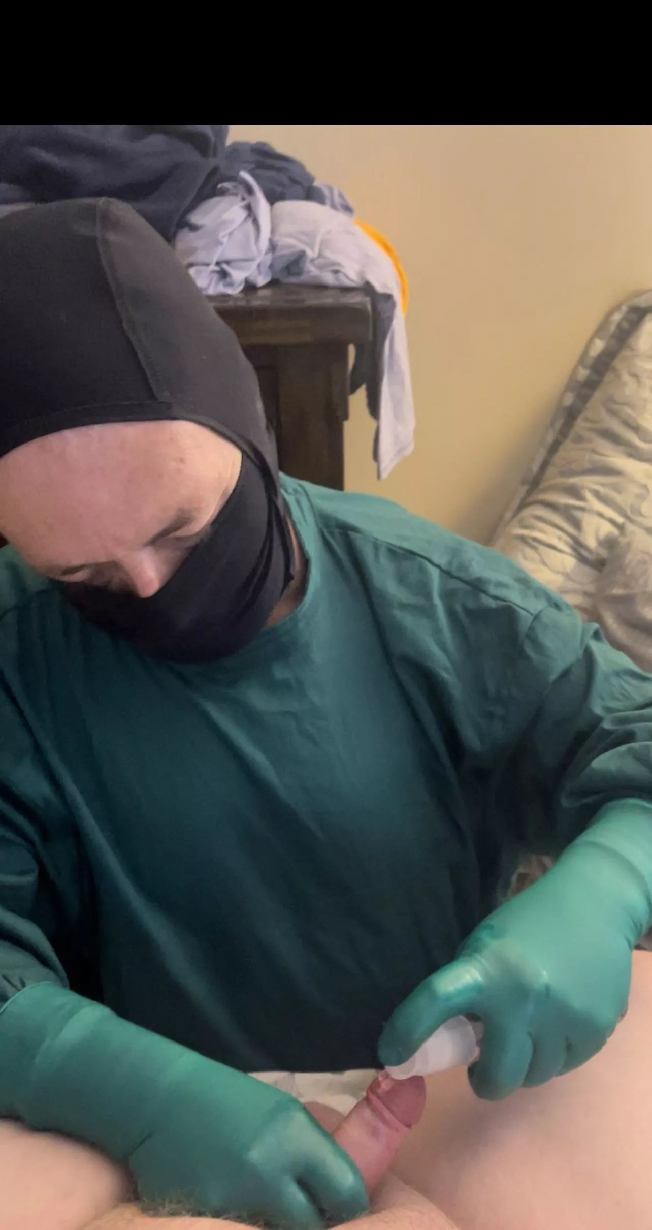 The doctor loves to work on my cock!