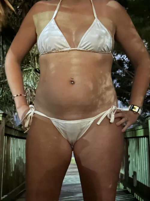 Wore my see thru bikini down to the hotel pool