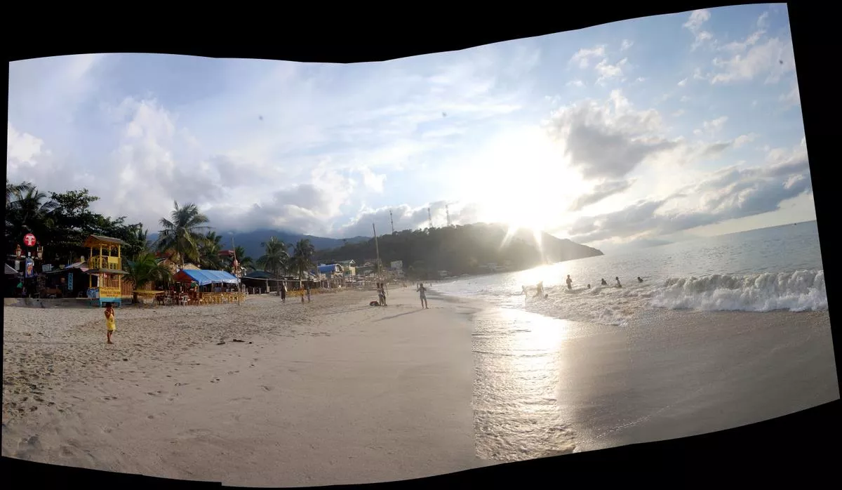 beach in the Philippines - old school panoramic stitch
