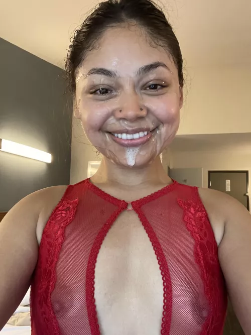cum covered and happy
