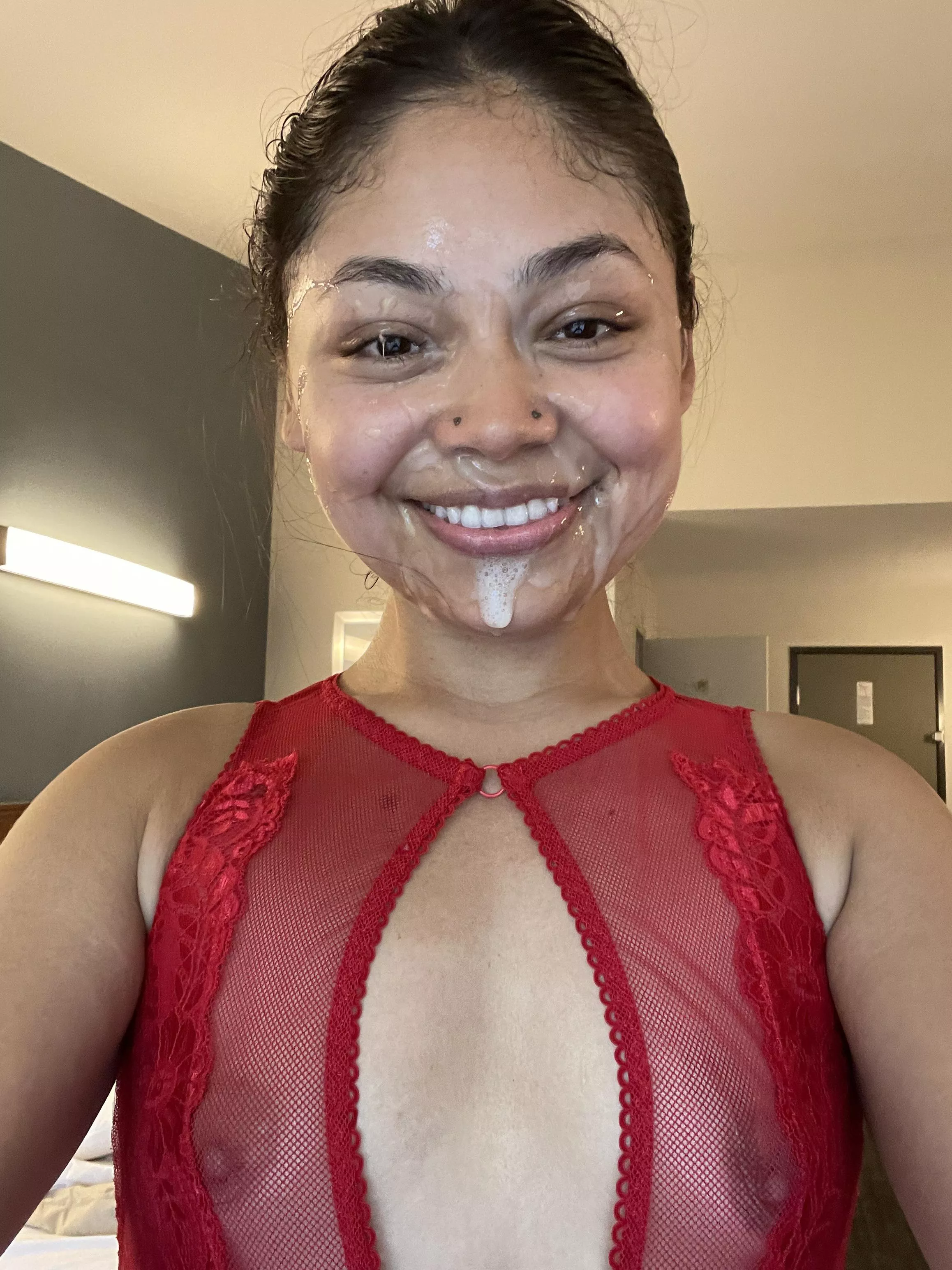 cum covered and happy