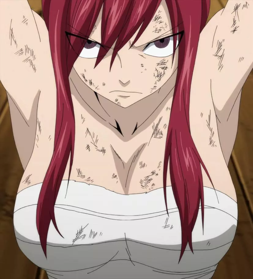 Erza Scarlet sexy pits when captured