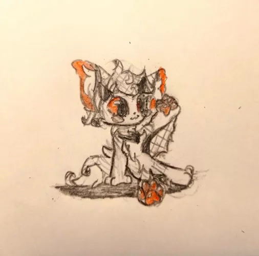 generic albino bat doodle. (Art by me)