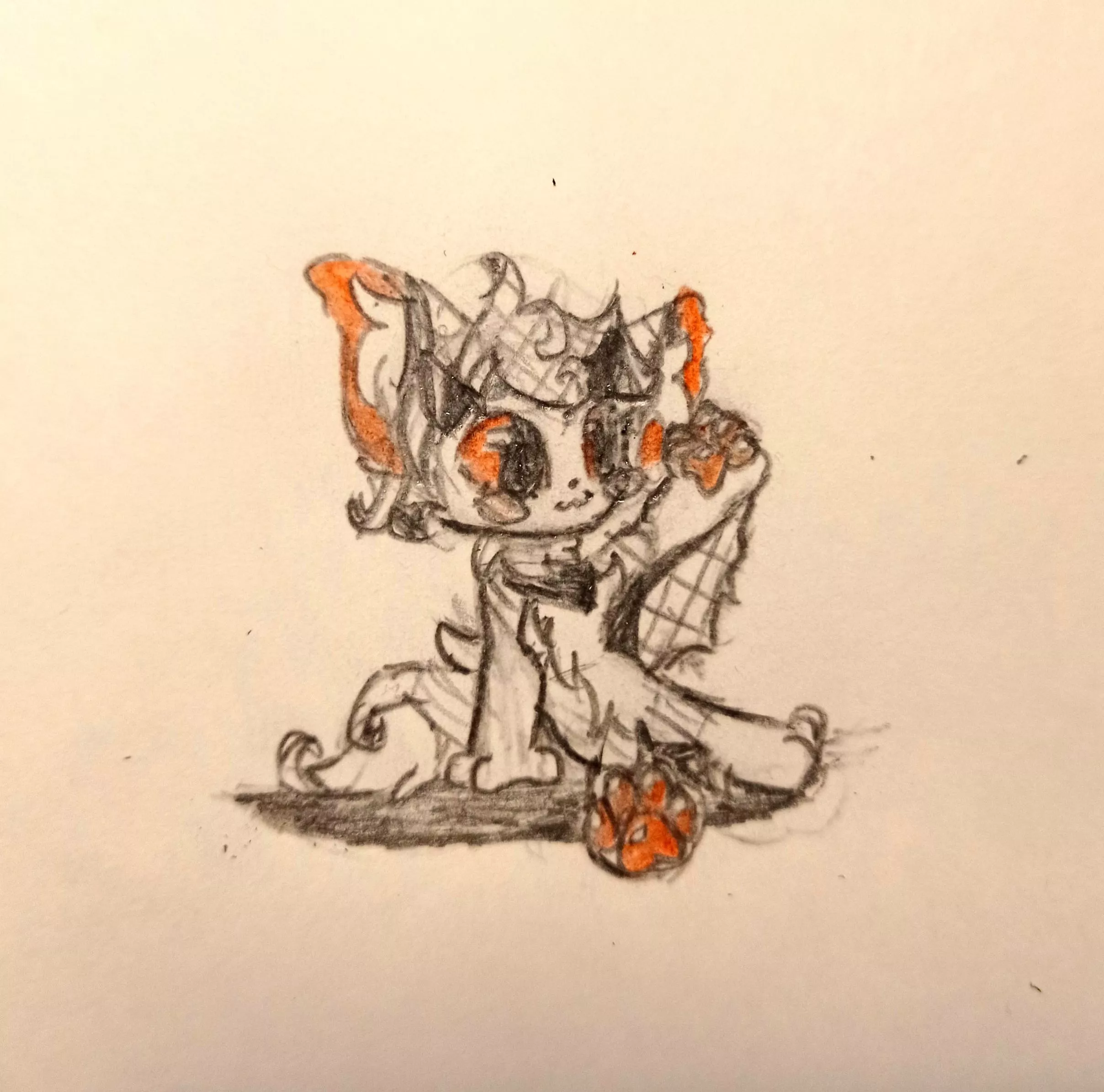 generic albino bat doodle. (Art by me)