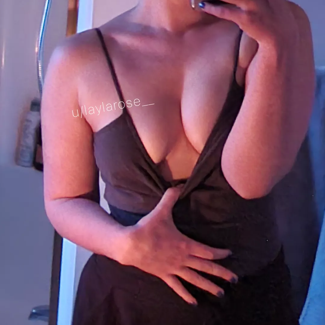 I love showing off my cleavage in a tank top