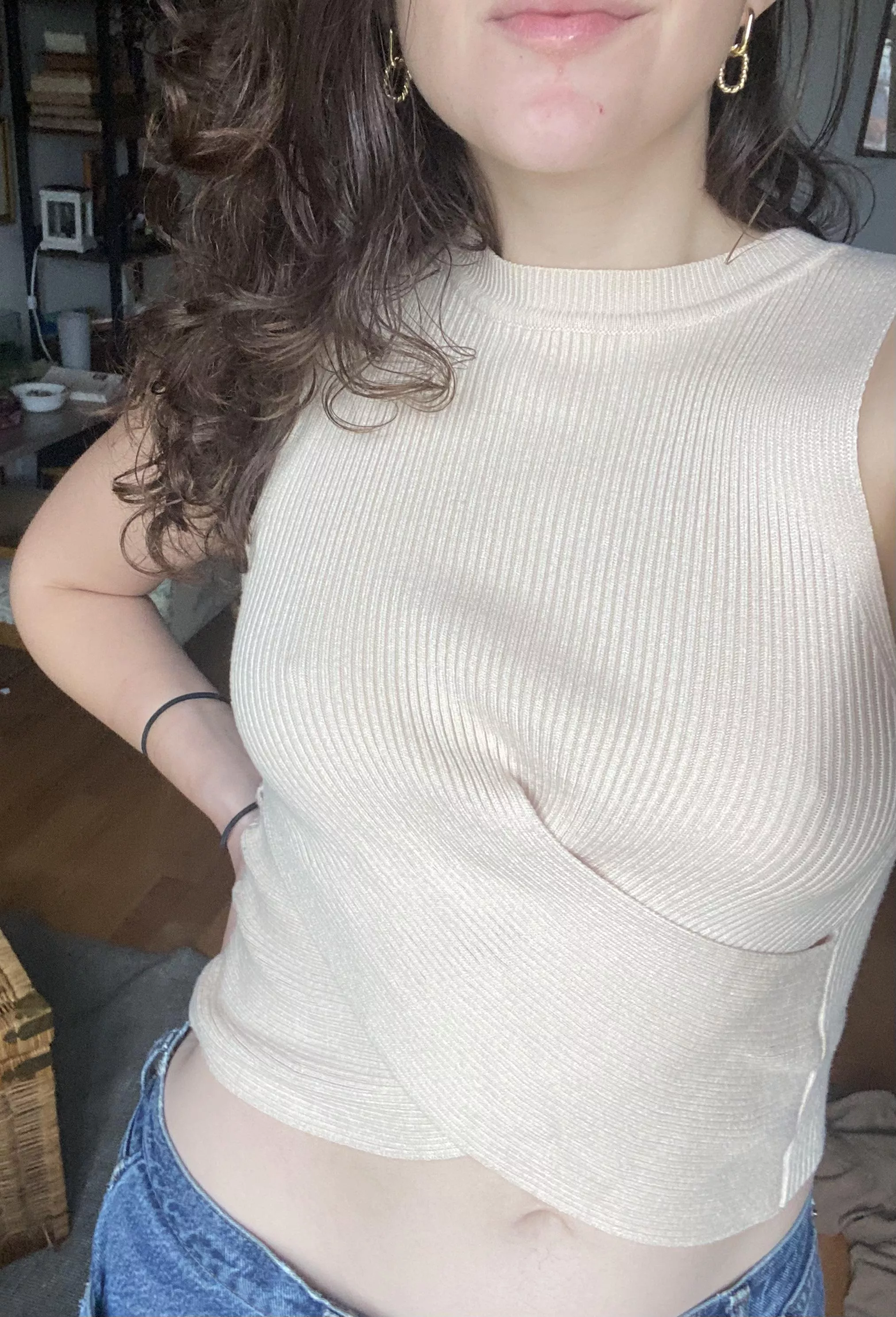 Im popping right through my sweater for you🥰