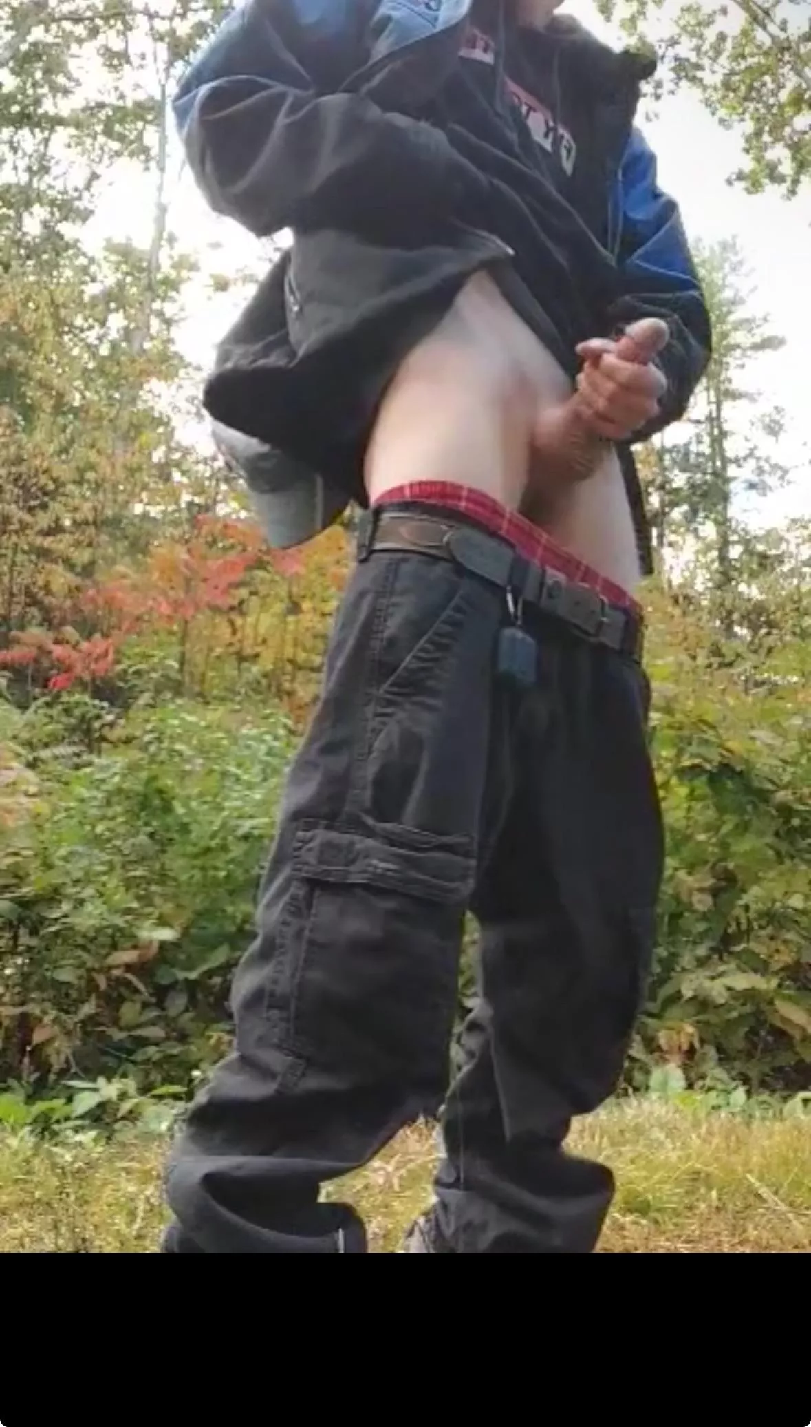 Jerking off in woods