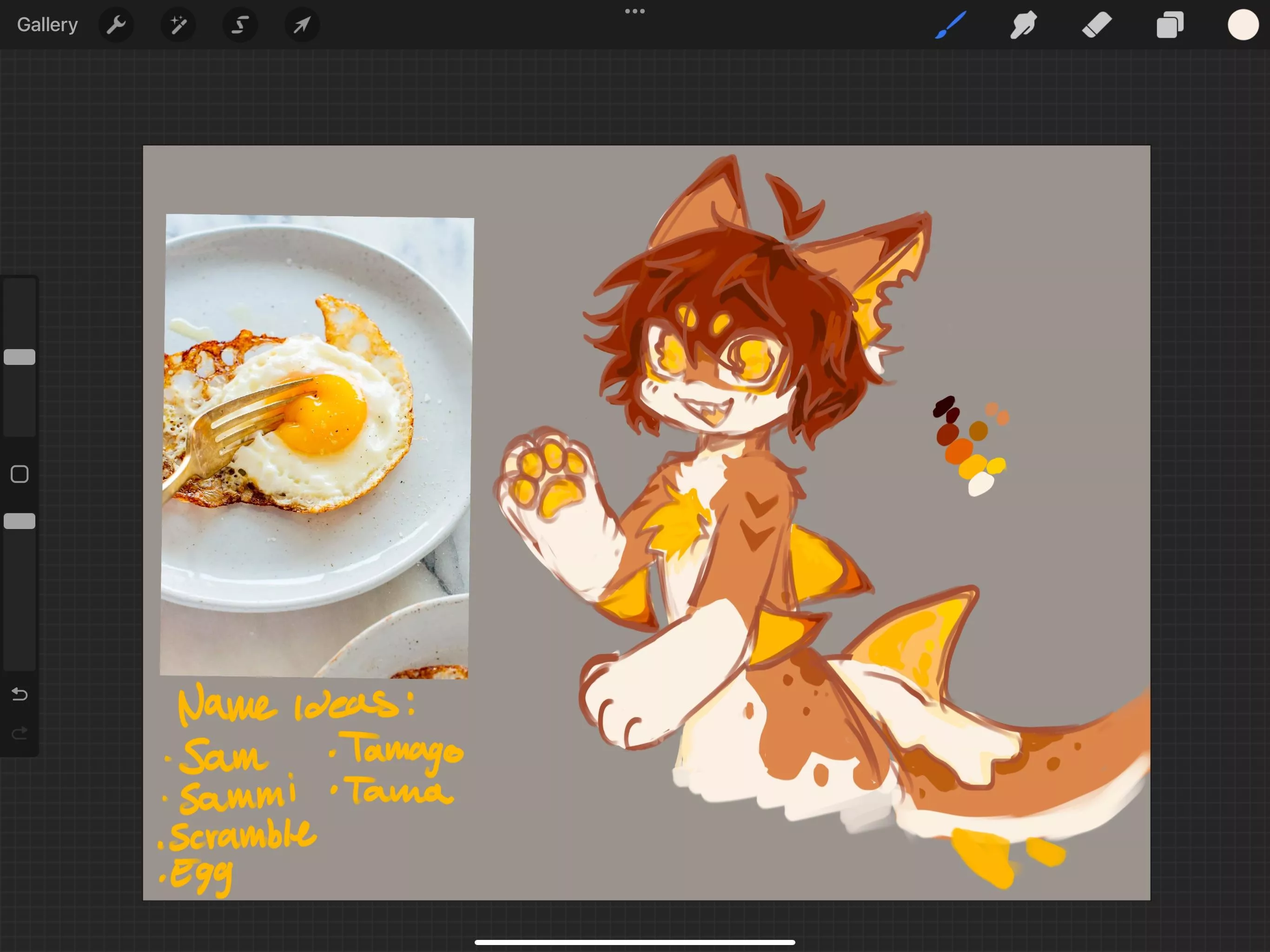 Made a shark boi based off of an egg! (Help me name him!!)