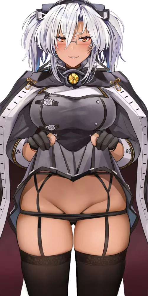 Musashi's showing her lowleg panties (Yunamaro) [KanColle]