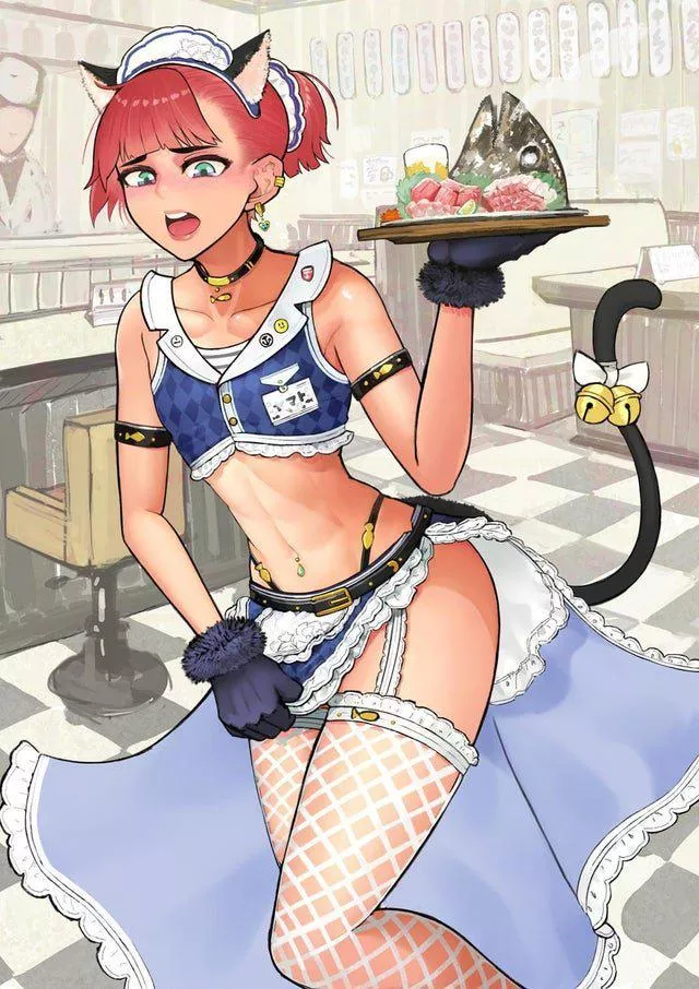 My friend got me this job at a diner, but he didn't tell me it was a femboy diner. Worst part is I really need this job, but the costumers are allowed to touch me how they please.