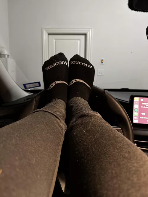 No skin. Joggers and socks! It’s cold.