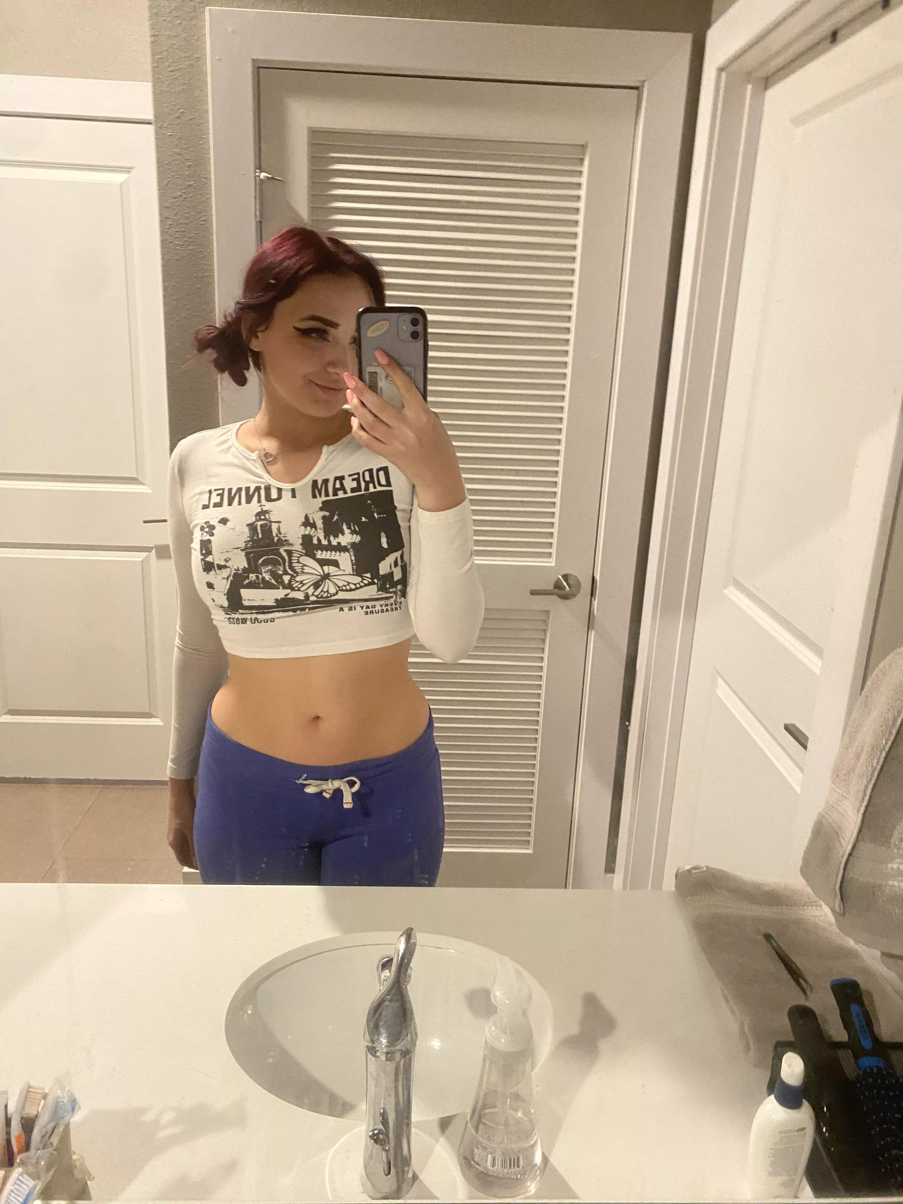 Nothing like double buns and a crop top