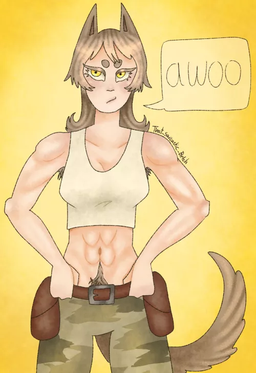 (OC) werewolf girl retains some characteristics from her transformation