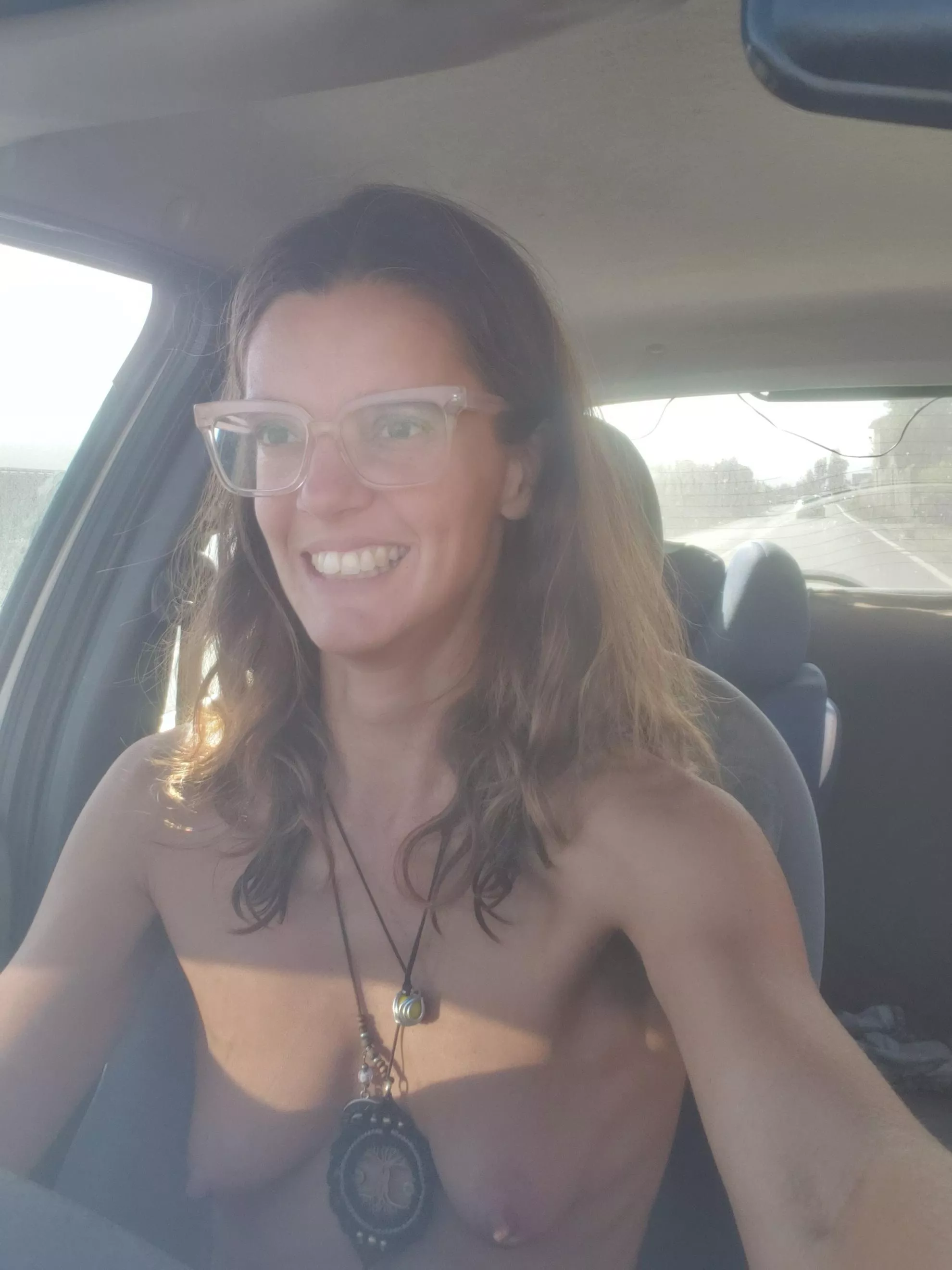 Still warm here, so driving nude was needed !