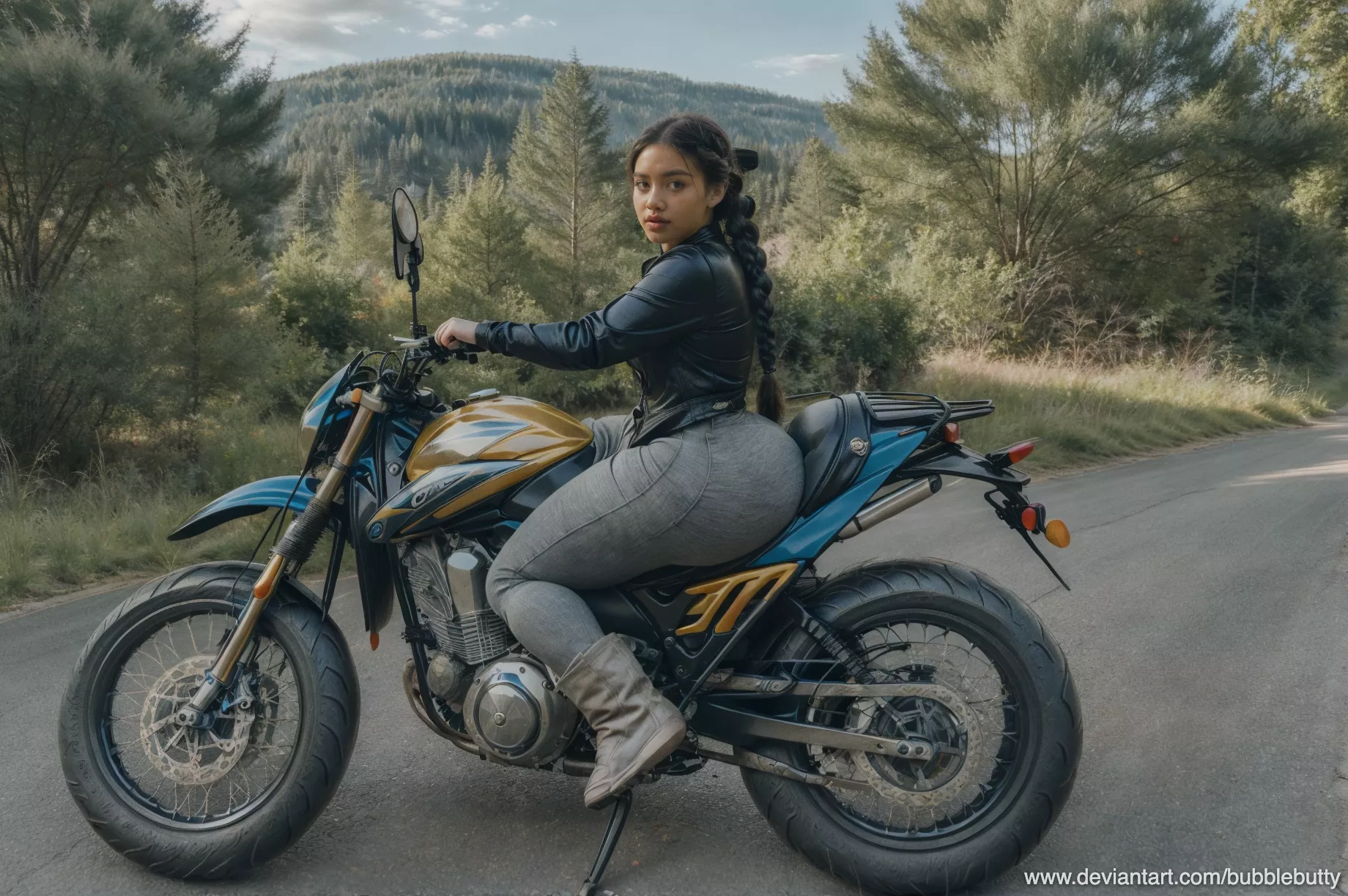super thick bolt on booty on biker chick