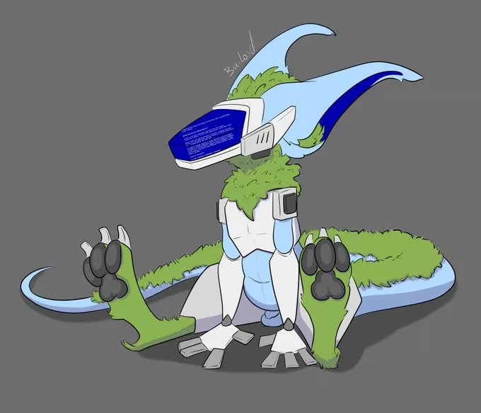 windows xp protogen showing off his paws [M] (GailordAD)