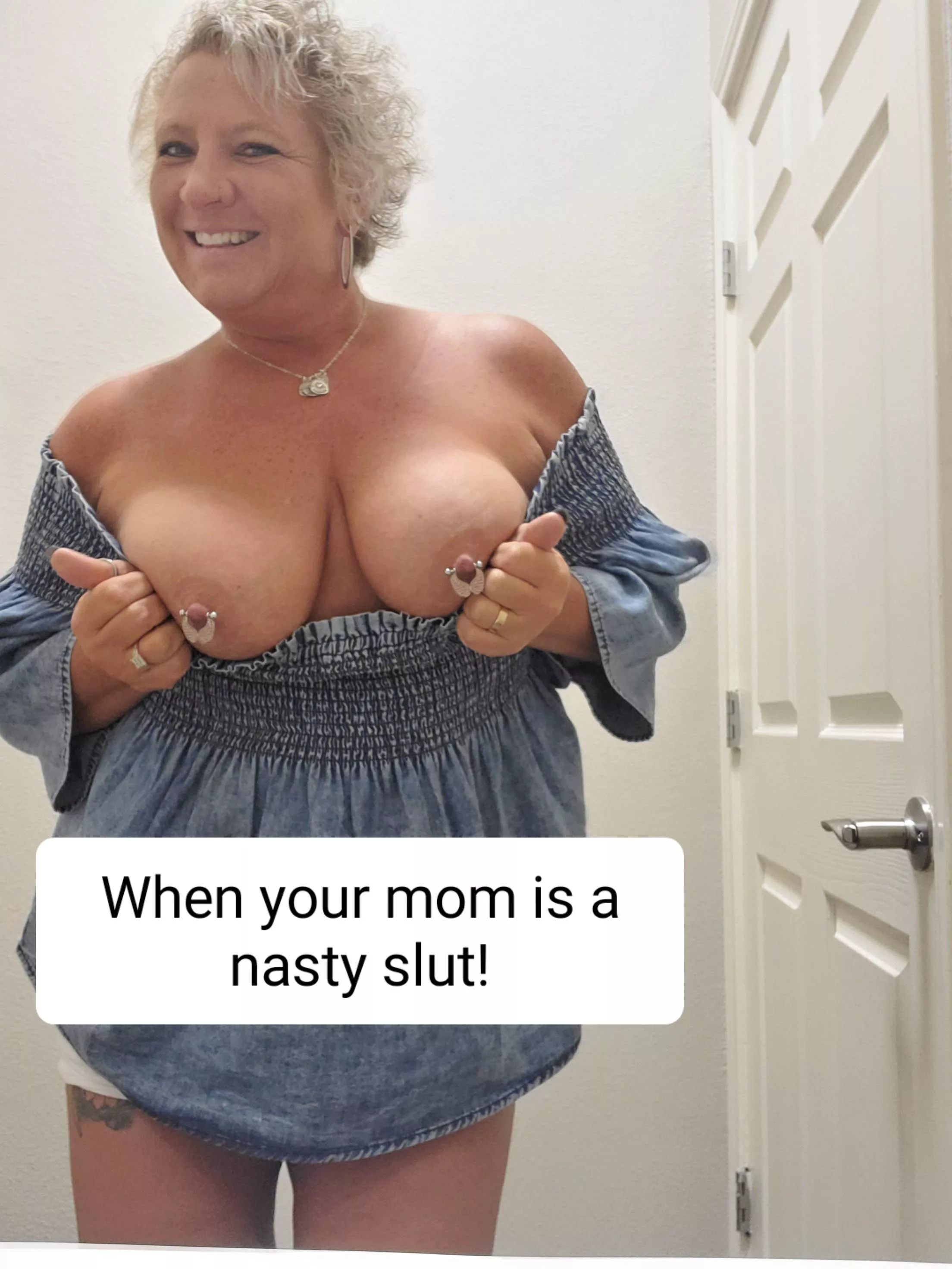 Your mom loves being a nasty slut for you!