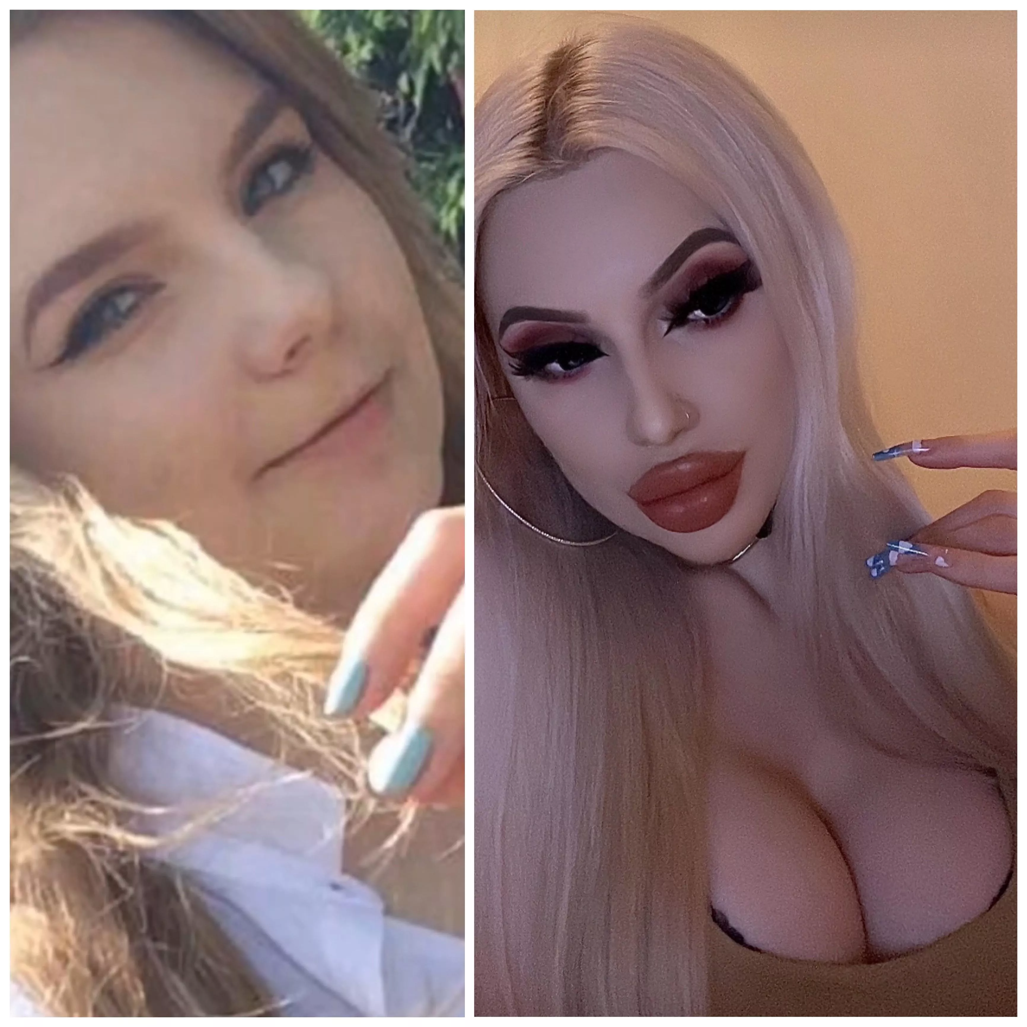 3 years difference 🥰 i did a great job 🤪🖤