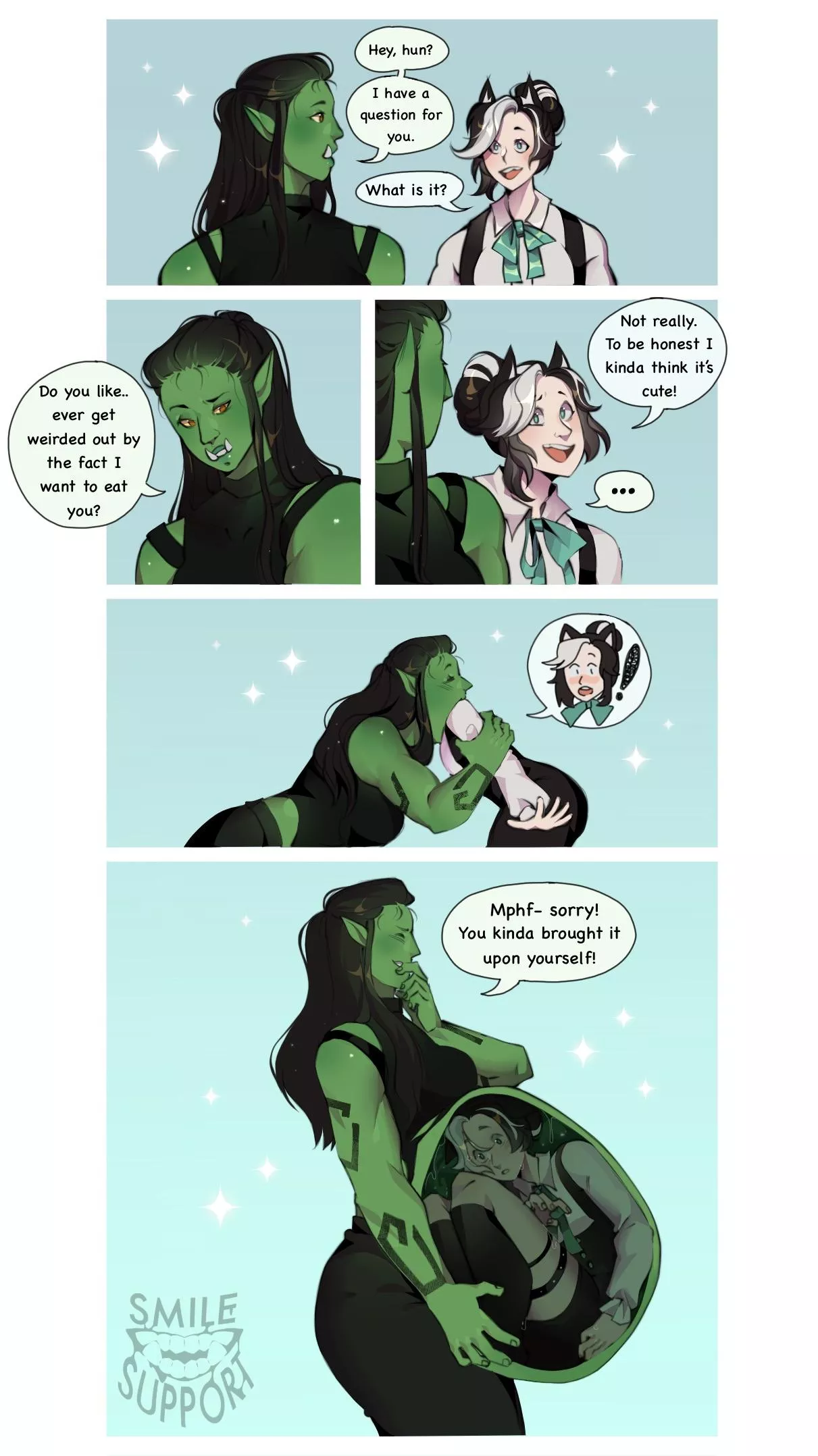 {Comic} “Is it weird?” A commission I got from my good friend smiles support.