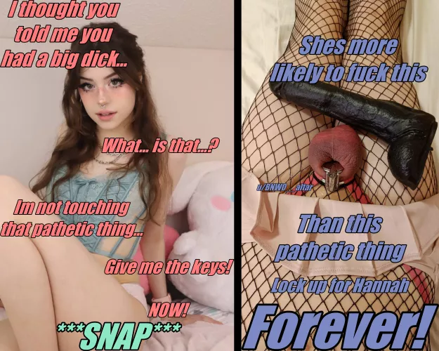 Give her the keys now. Pathetic caged betas don't deserve to be unlocked. EVER