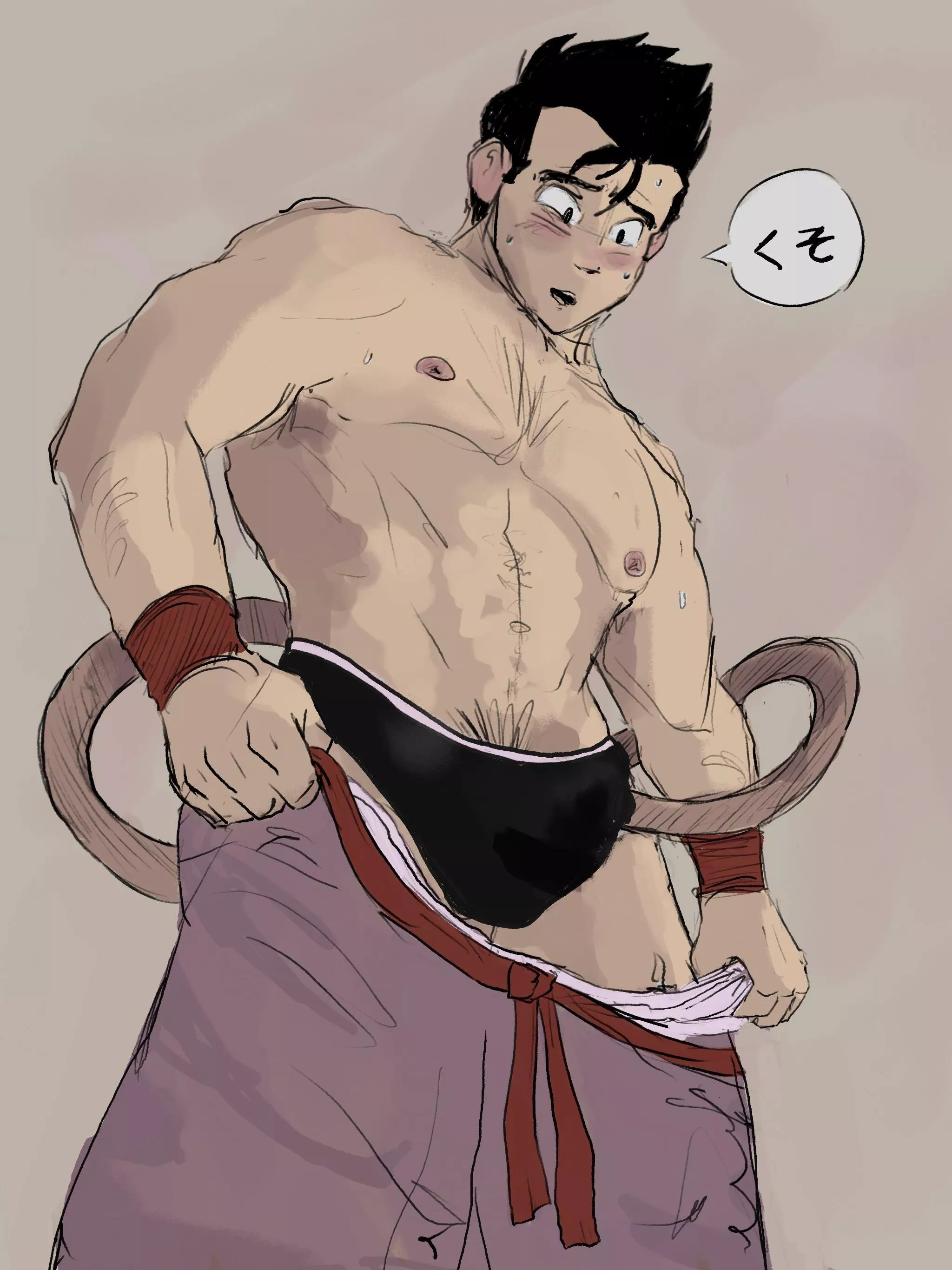 Gohan having some fun after training